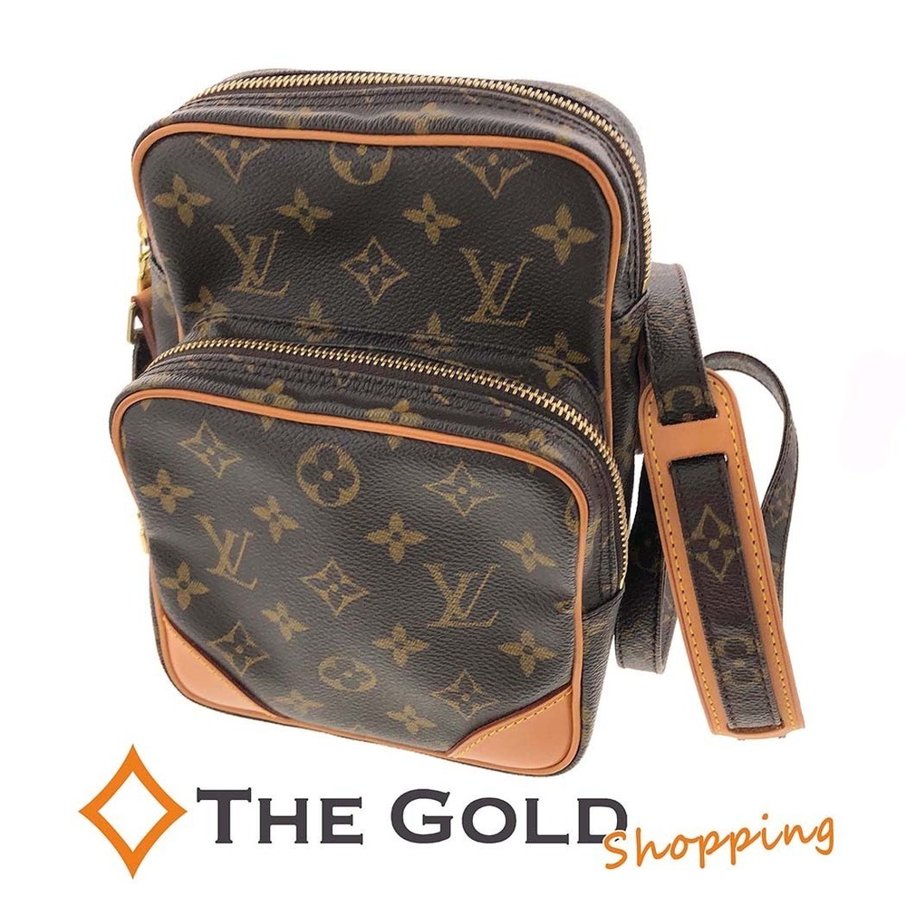 Louis Vuitton Amazon Monogram Pochette Crossbody Bag Canvas Leather Brown